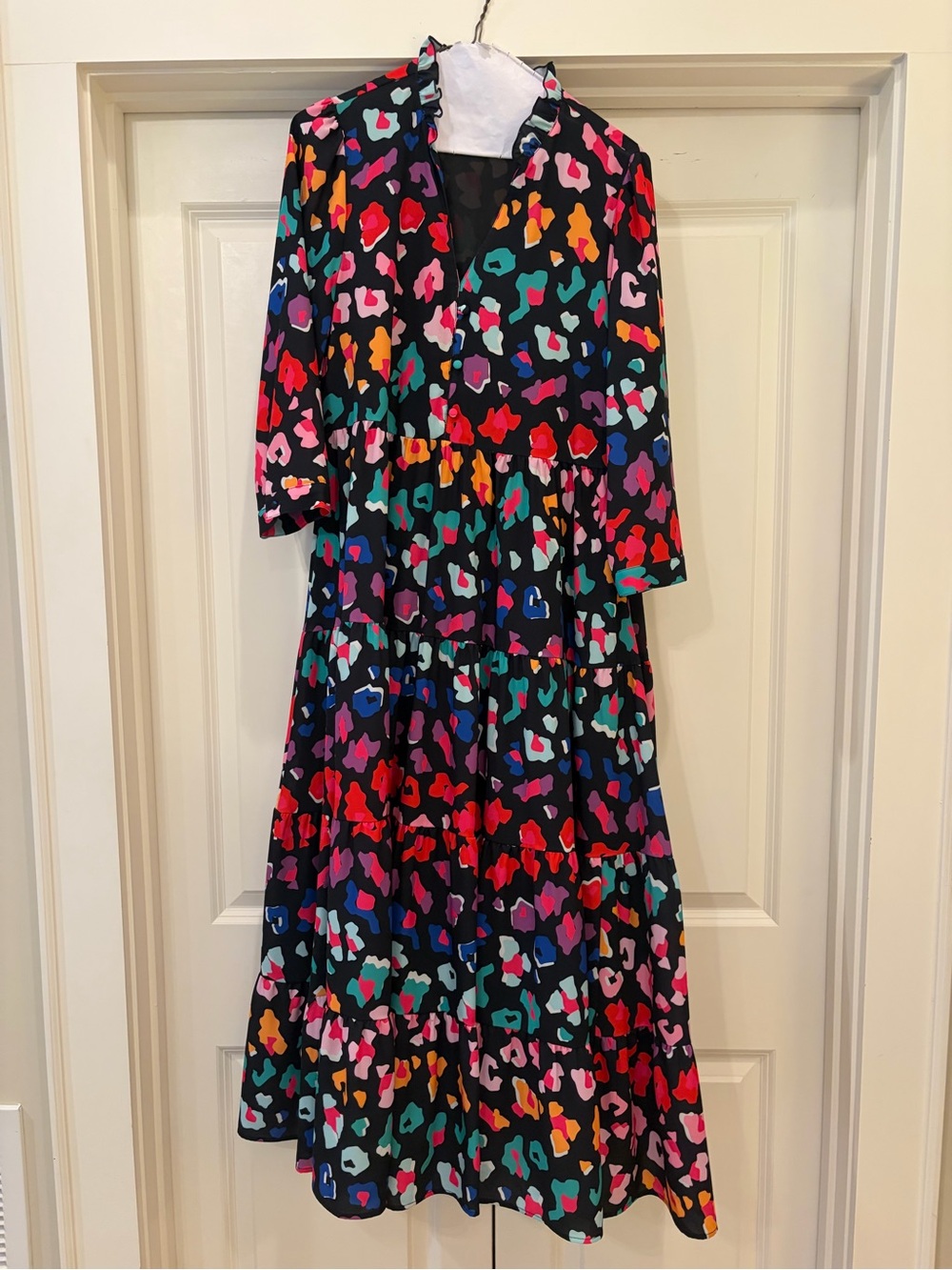 CROSBY by Mollie Burch Black Multicolor Tiered Maxi Dress